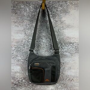 546 Tumi T Tech gray Crossbody Messenger Bag with Orange Trim
